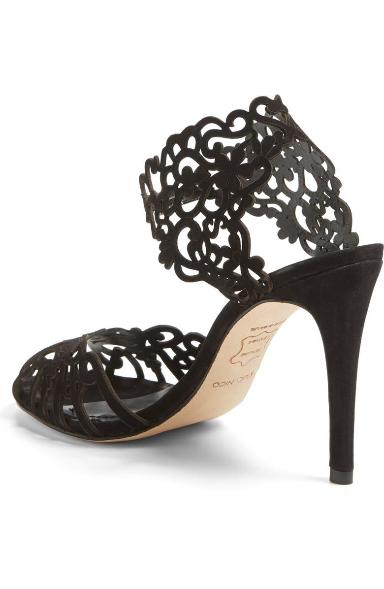 Klub Nico 'Moxie' Laser Cutout Sandal, Alternate, color,