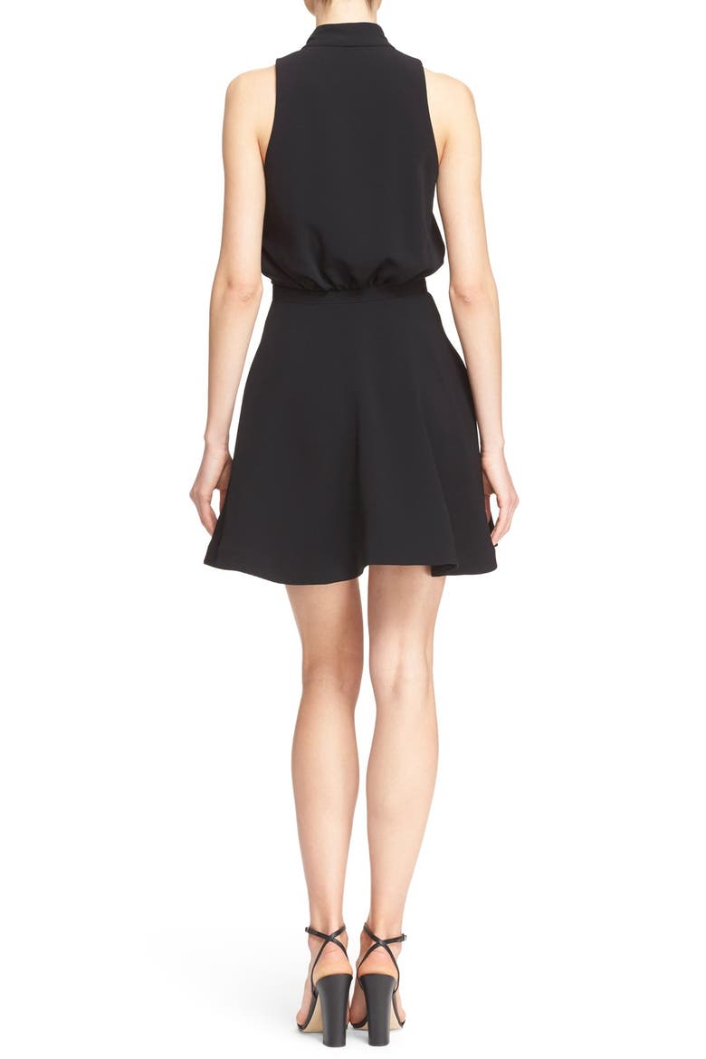 'Enya' Sleeveless Pussycat Bow Dress, Alternate, color, BLACK
