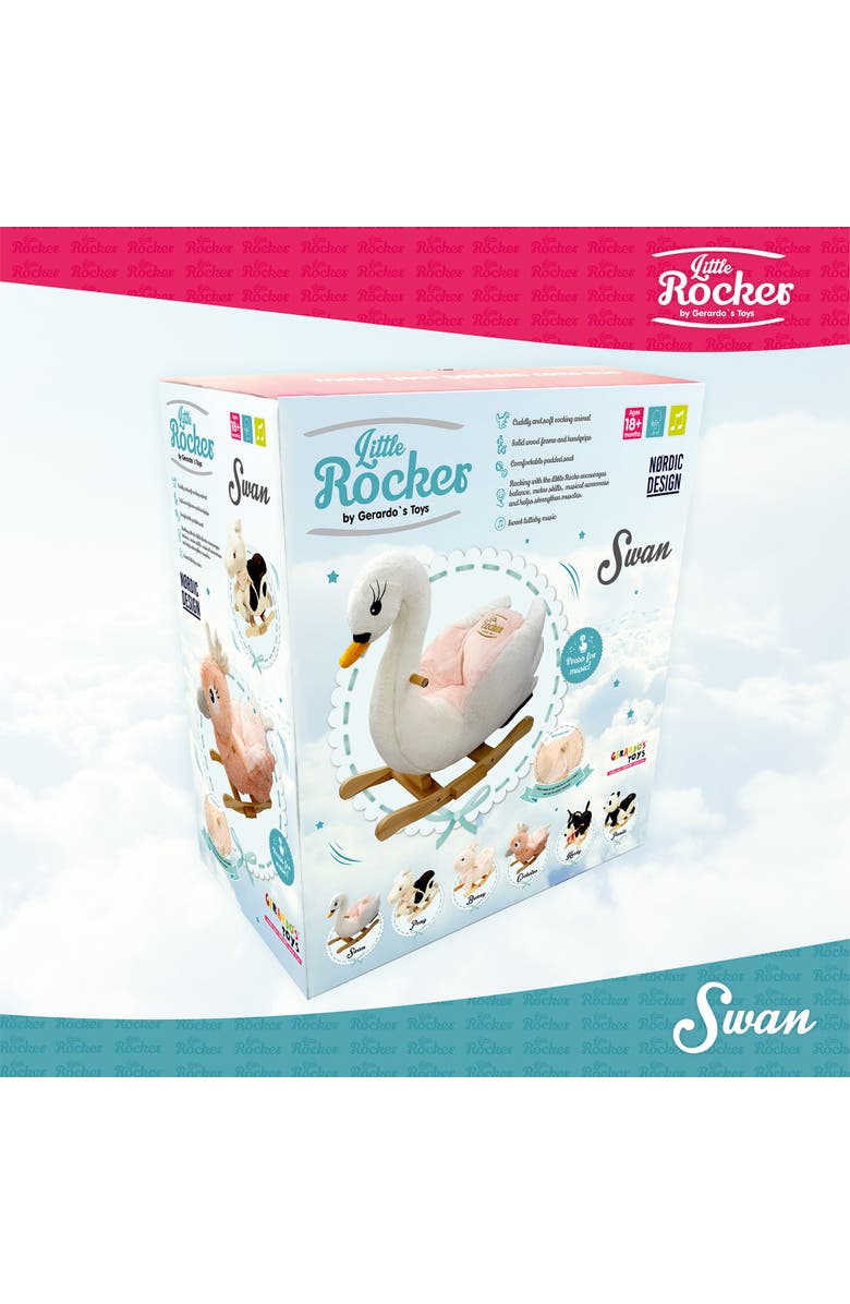 Gerardo´s Toys Little Rockers Swan Wooden Plush Ride, Alternate, color, Multicolored