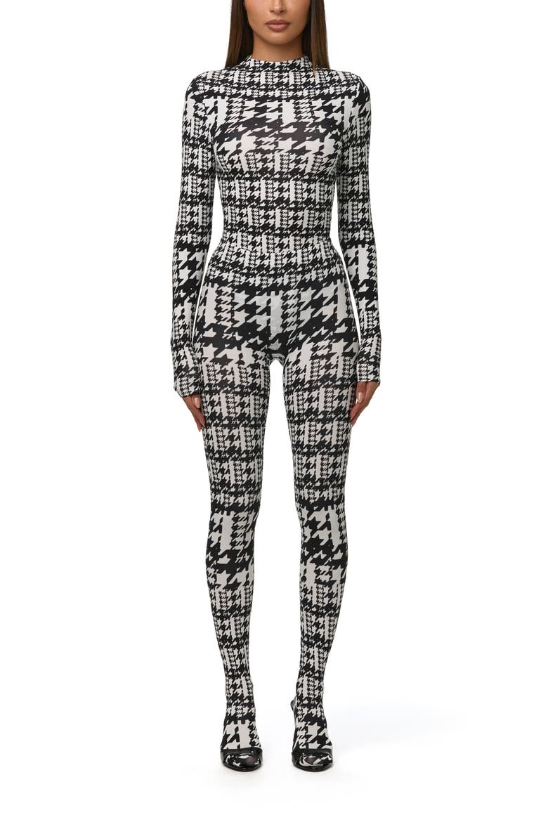 Naked Print Closed-Toe Leggings, Alternate, color, DUAL HOUNDSTOOTH