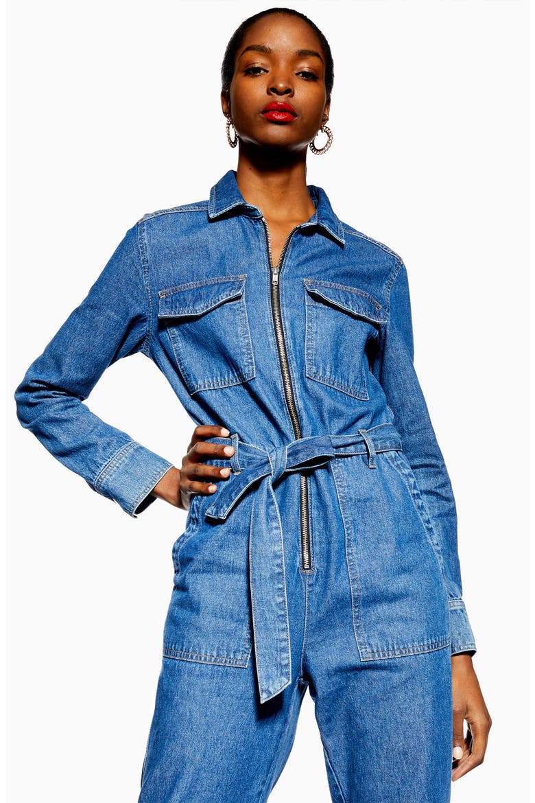 Denim Utility Boilersuit, Alternate, color, MID DENIM