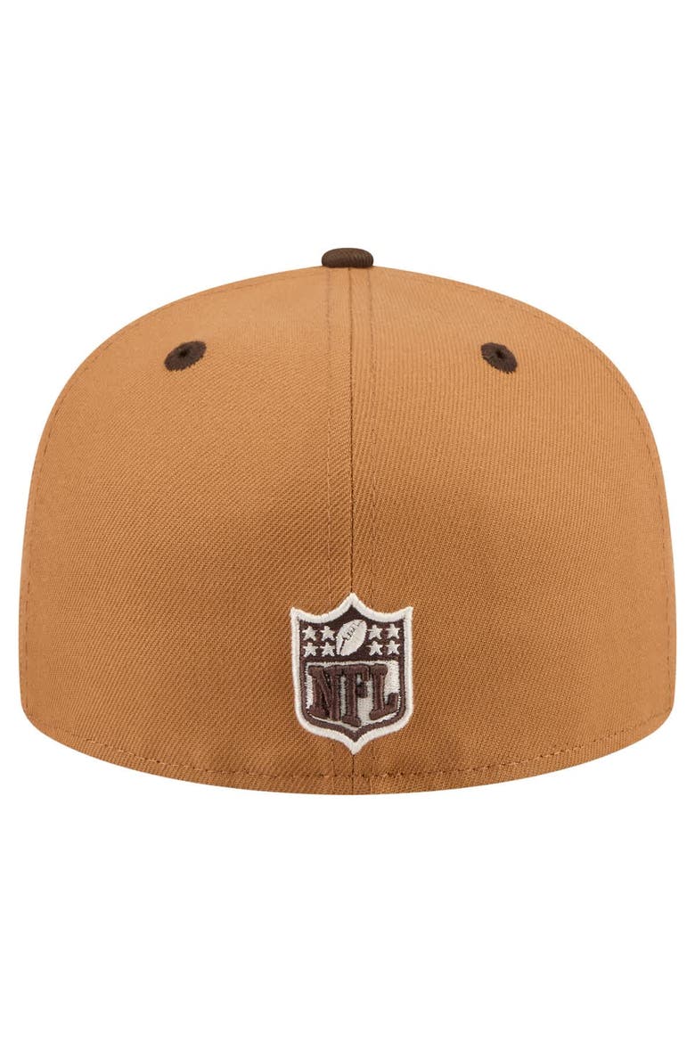 Men's New Era  Light Brown/Dark Brown Philadelphia Eagles Two-Tone Walnut 59FIFTY Fitted Hat, Alternate, color, Light Brown