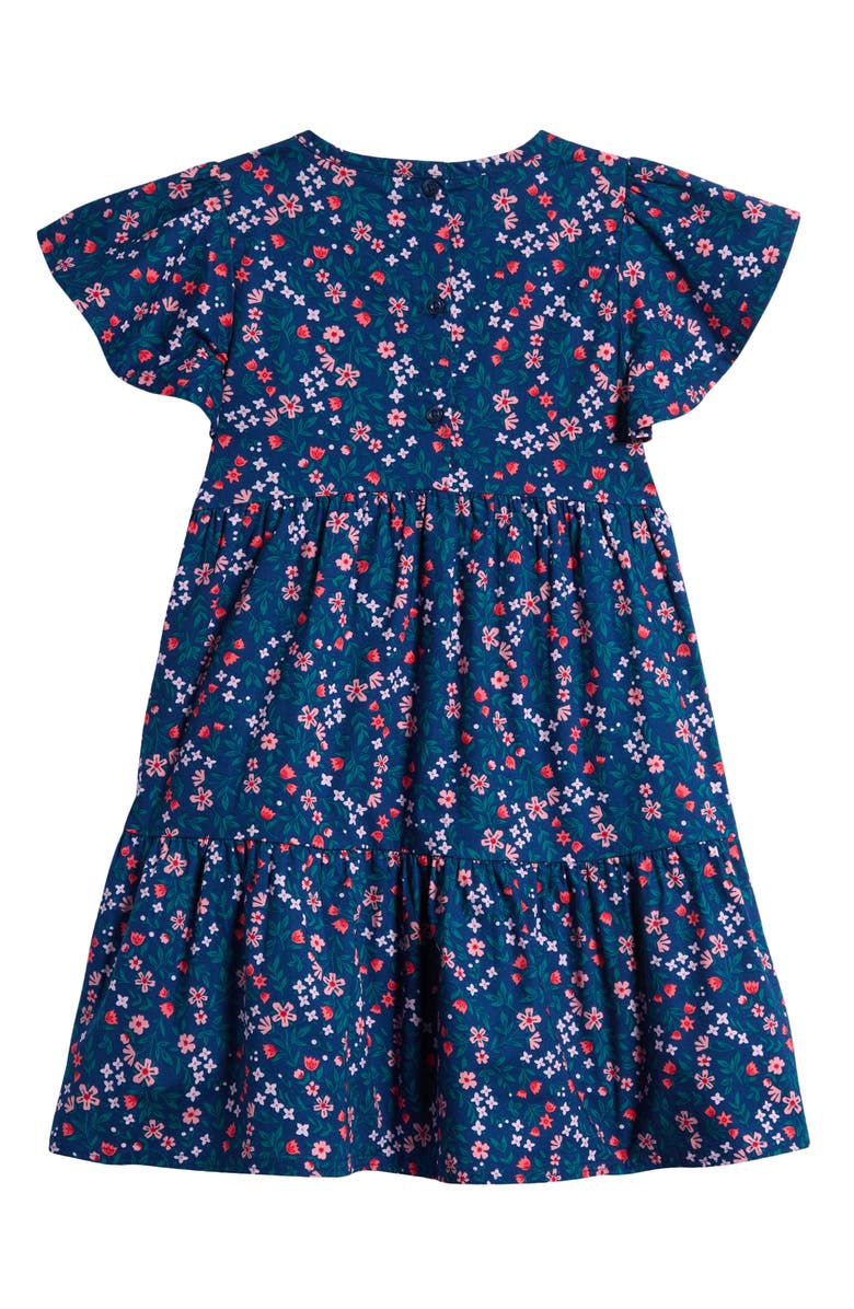 Tucker + Tate Kids' Floral Flutter Sleeve Tiered Cotton Jersey Dress, Alternate, color, 