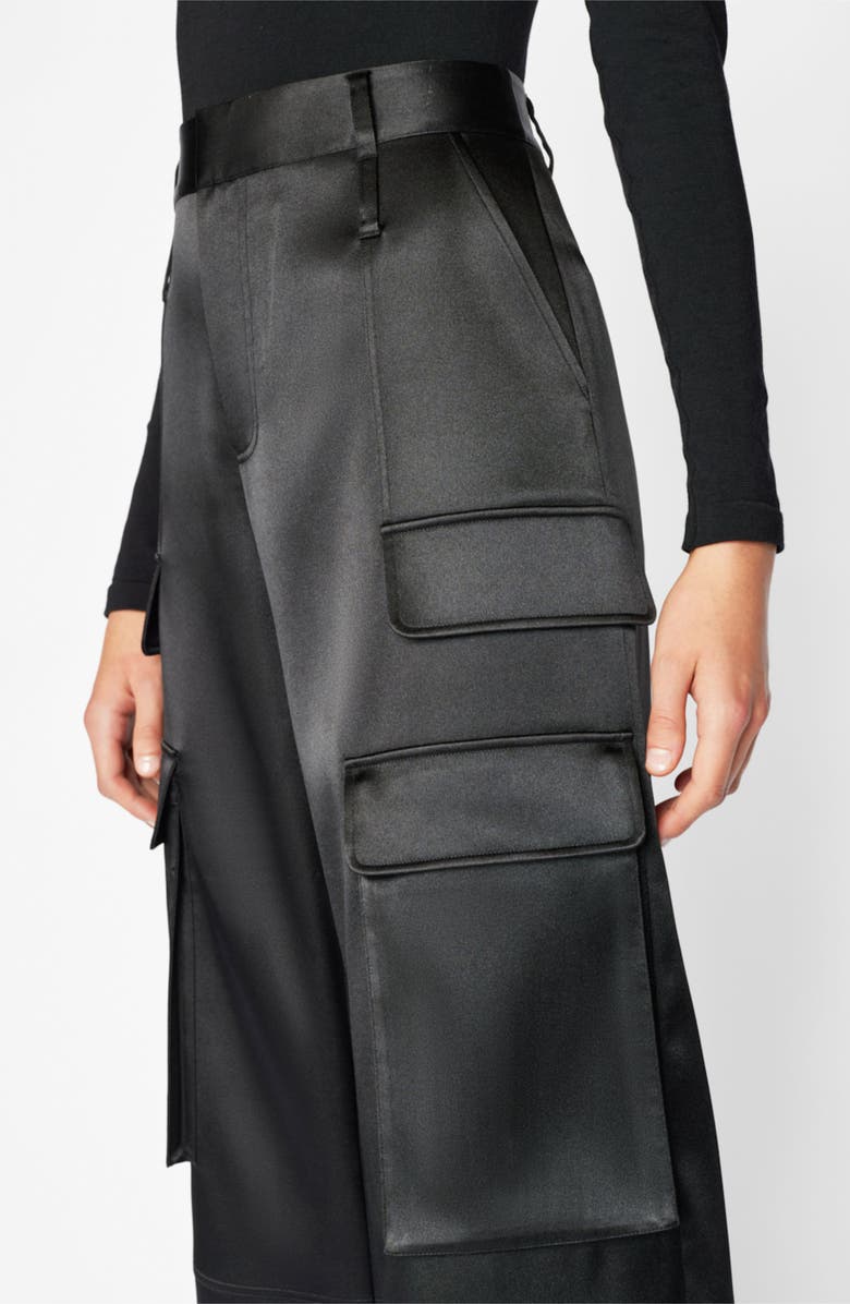 FRAME Relaxed Fit Straight Leg Satin Cargo Pants, Alternate, color, 