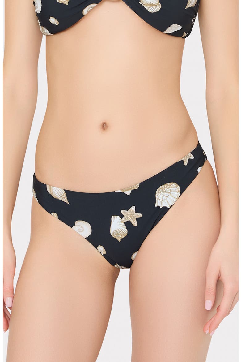 Margot Seashell Bikini Bottoms, Main, color, BLACK/ WHITE