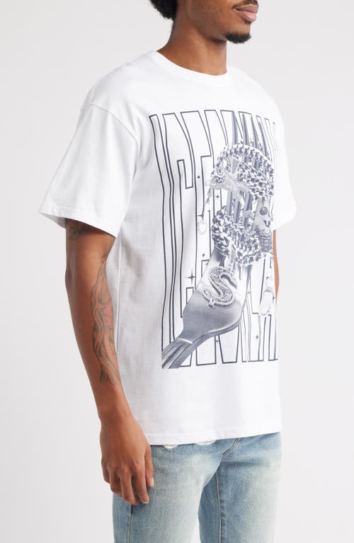 Icecream Pasta Cotton Graphic T-shirt In White