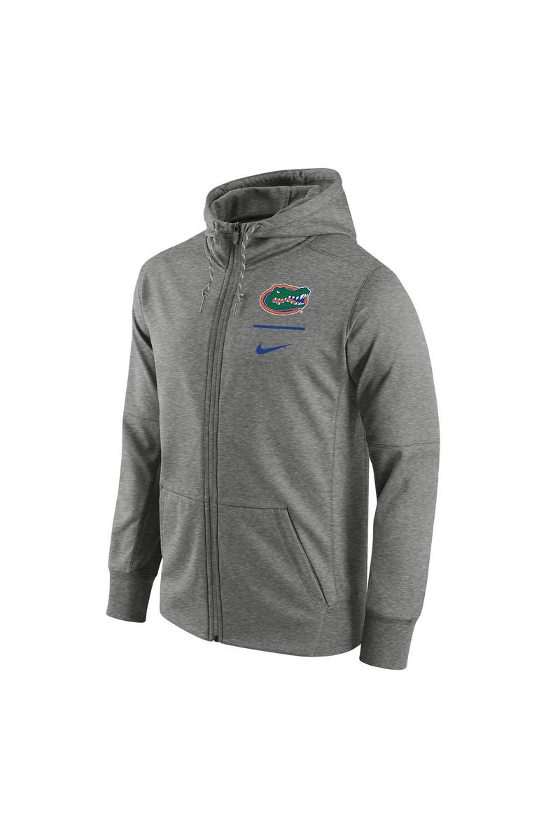 Nike Men's Nike Heathered Gray Florida Gators Logo Stack Performance Full-Zip Hoodie, Alternate, color, 