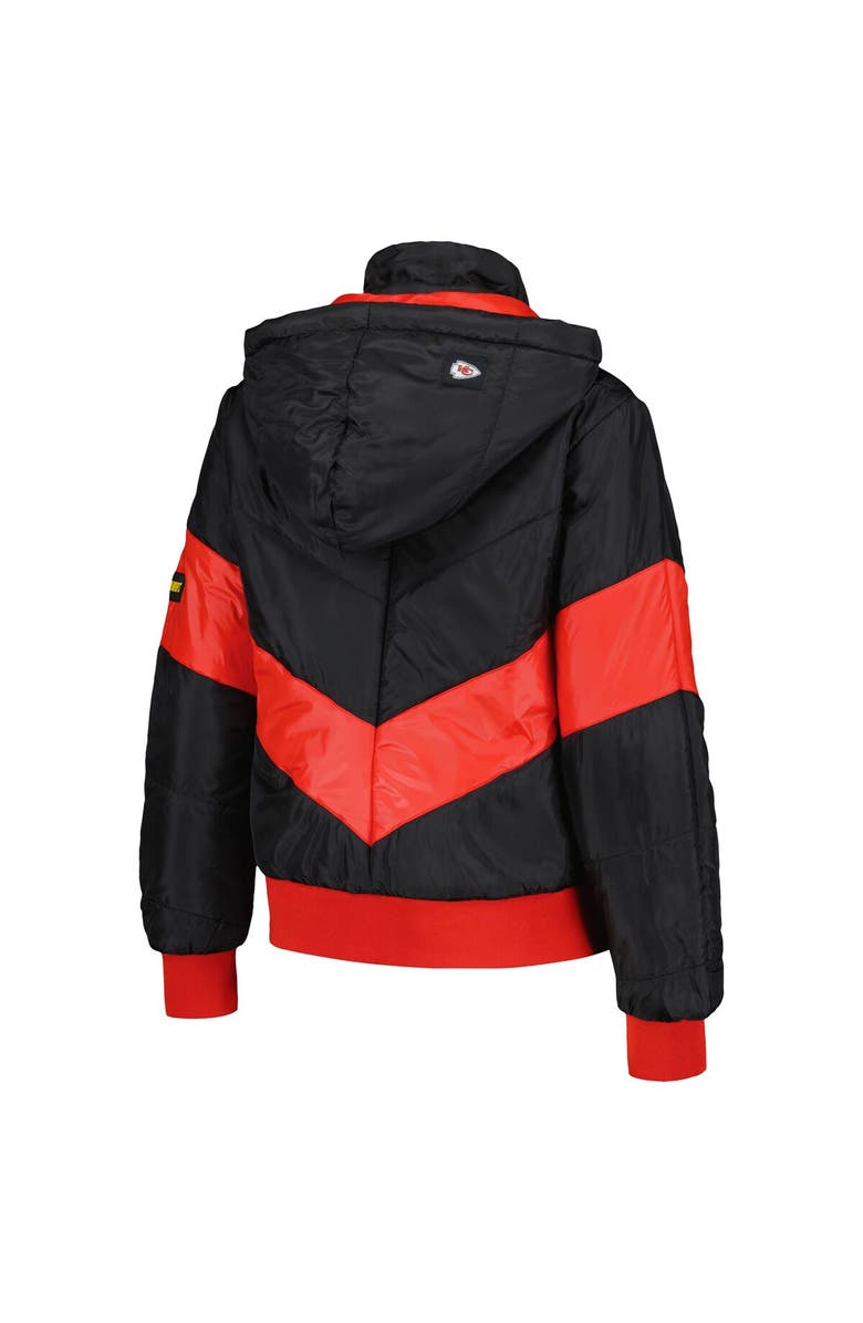 THE WILD COLLECTIVE Women's The Wild Collective  Black Kansas City Chiefs Puffer Full-Zip Hoodie, Alternate, color, 