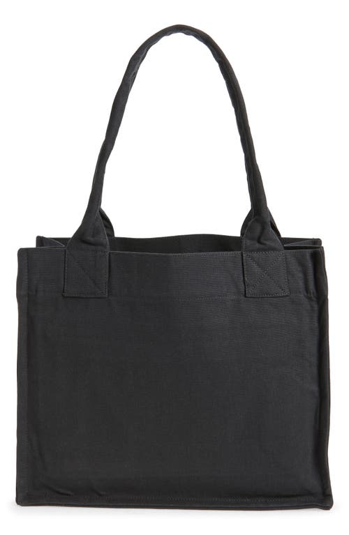 Ganni Banana Print Large Tote Bag With Structured Shape In Black