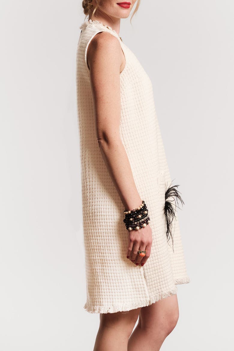 Twiggy Fringe Dress Fish Boucle, Alternate, color, White/Black