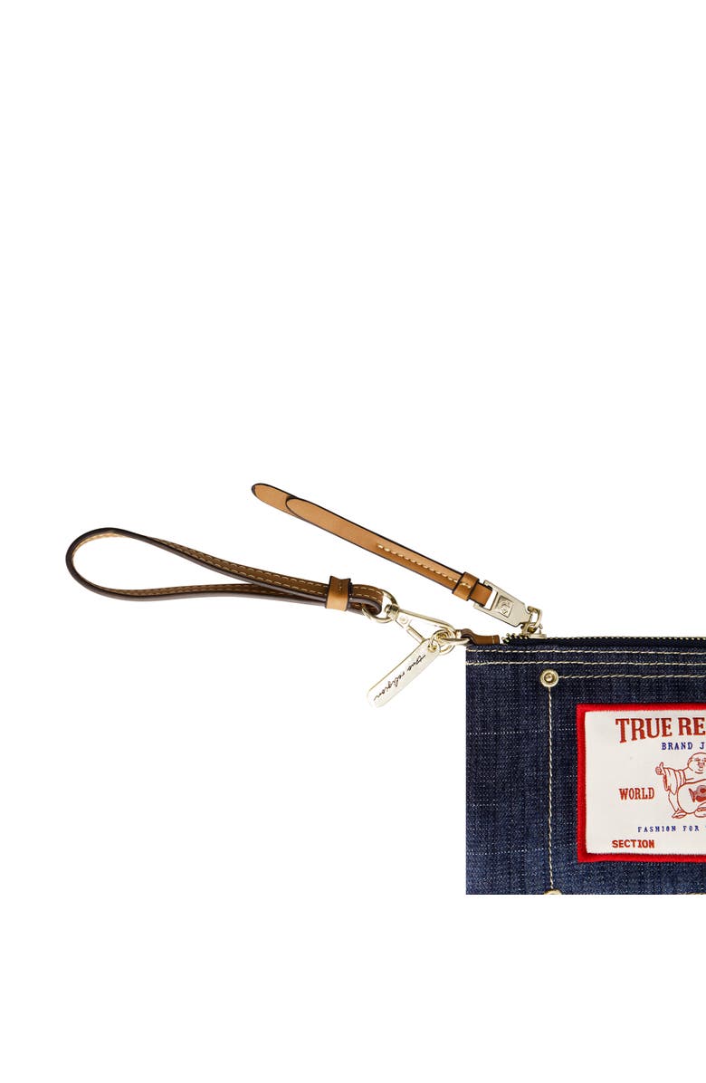 True Religion Buddha Patch Denim Wristlet, Alternate, color, Dark Denim