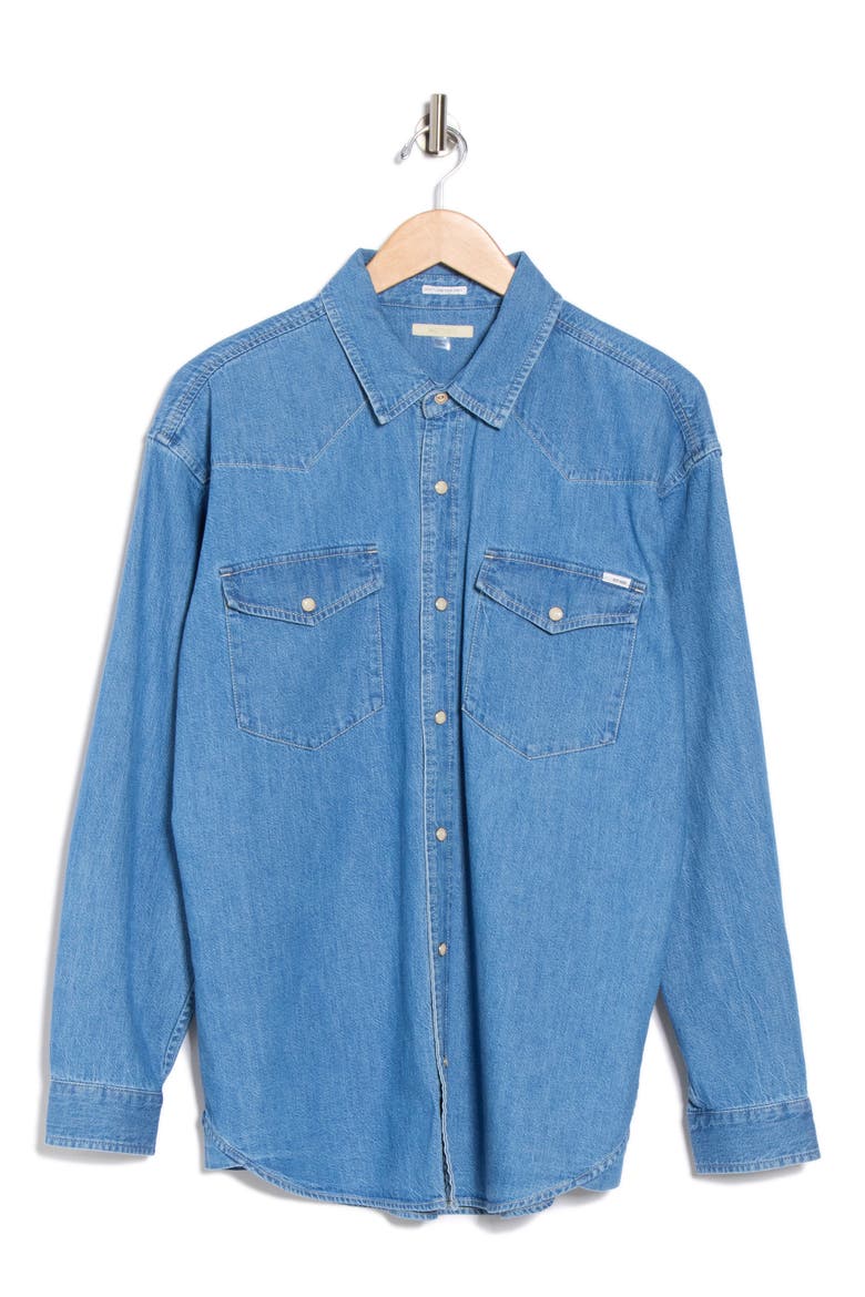 The Exes & Ohs Embroidered Denim Western Shirt, Alternate, color, PLAYING FOR KEEPS