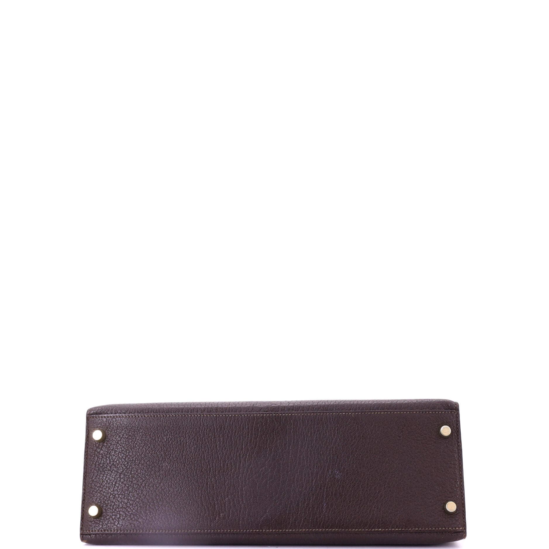 Pre-Owned Hermes Kelly Handbag Brown Chevre de Coromandel with Gold Hardware 32, Alternate, color, 