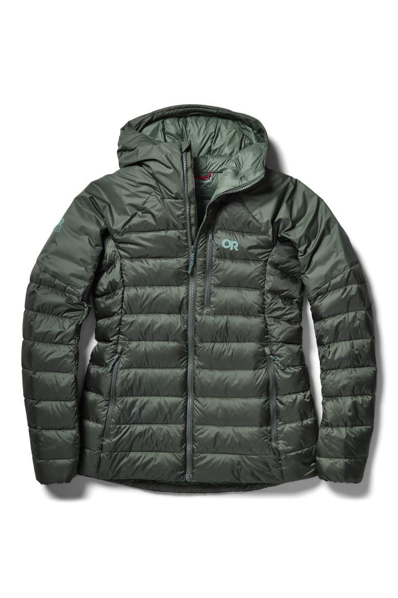 Helium Down Hoodie, Alternate, color, DARK LAUREL