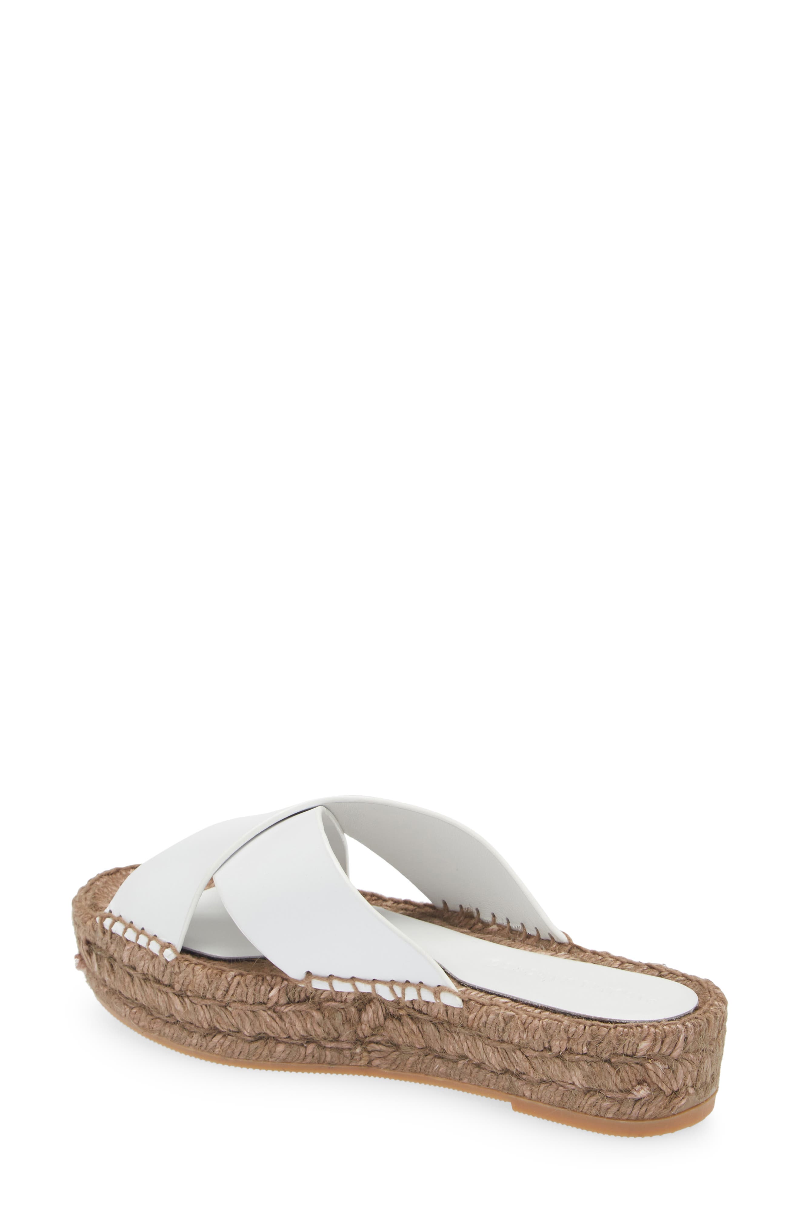 Paloma Barcelo Norma Espadrille Platform Slide Sandal, Alternate, color, White