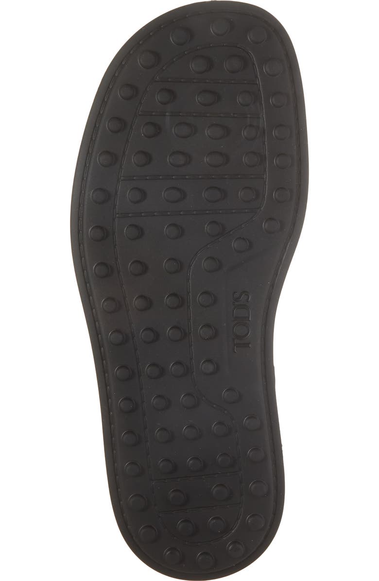 Tod's Stripe Leather Gomma Flip Flop, Alternate, color, Nero