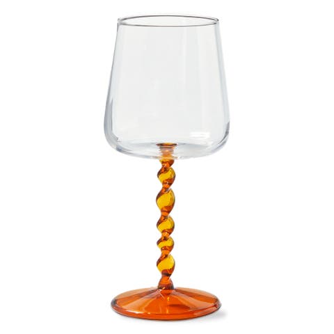 Amber Twist All Purpose Wine Glass Borosilicate 3.22x3.22x8.07 in