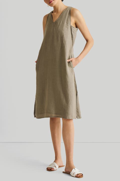 V-Neck Straight Dress
