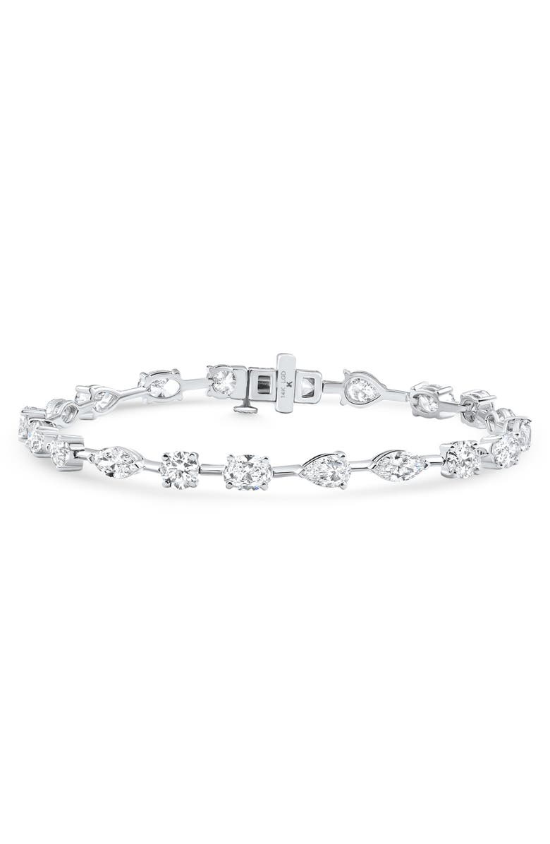 Bliss Diamond 5Ct Mixed Cut Diamond Tennis Bracelet 7" 14k Gold Lab Grown, Alternate, color, 14K White Gold