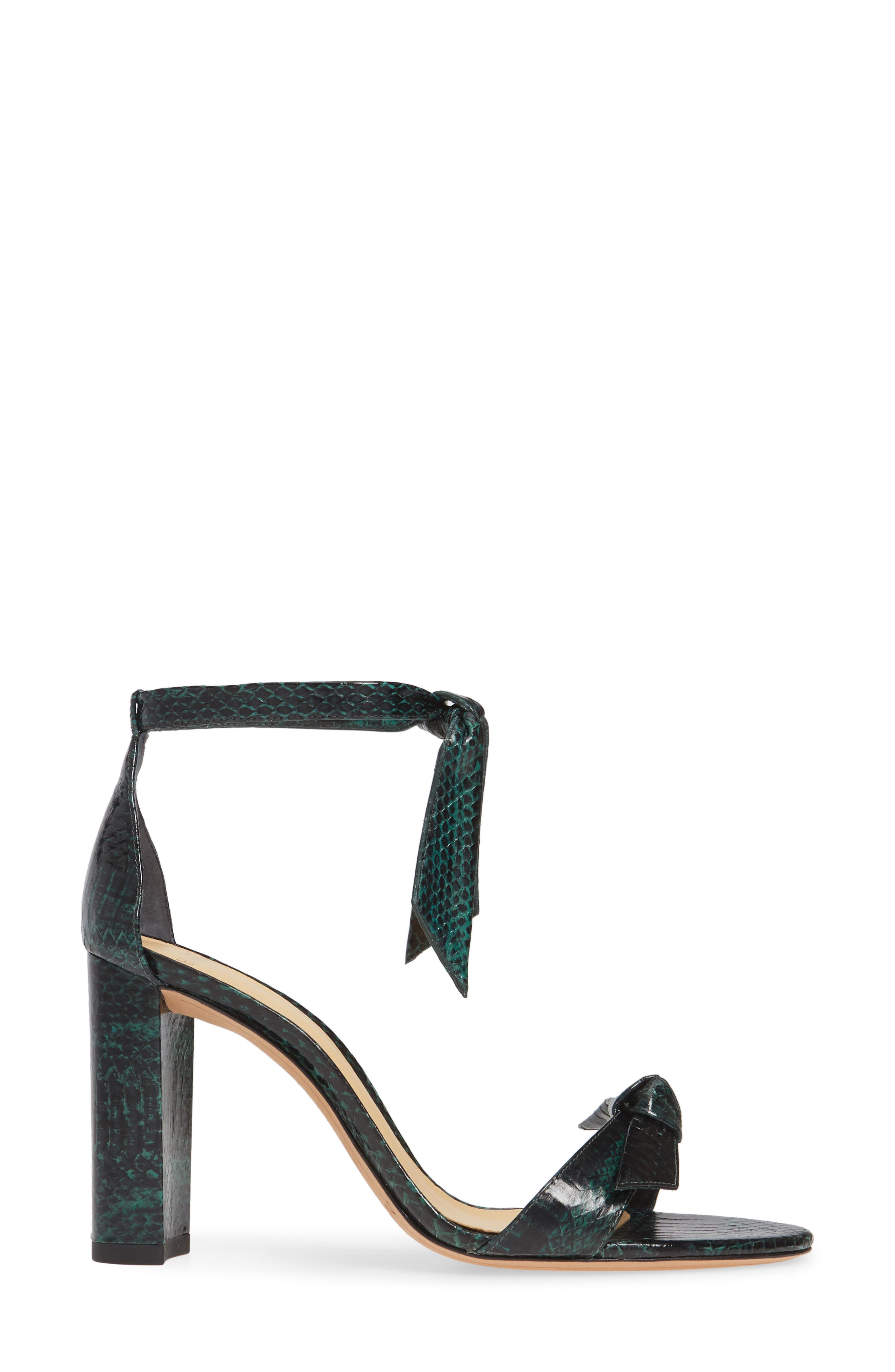 Alexandre Birman Clarita Block Genuine Snakeskin Ankle Tie Sandal, Alternate, color, 
