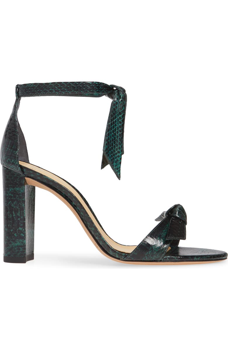 Alexandre Birman Clarita Block Genuine Snakeskin Ankle Tie Sandal, Alternate, color,