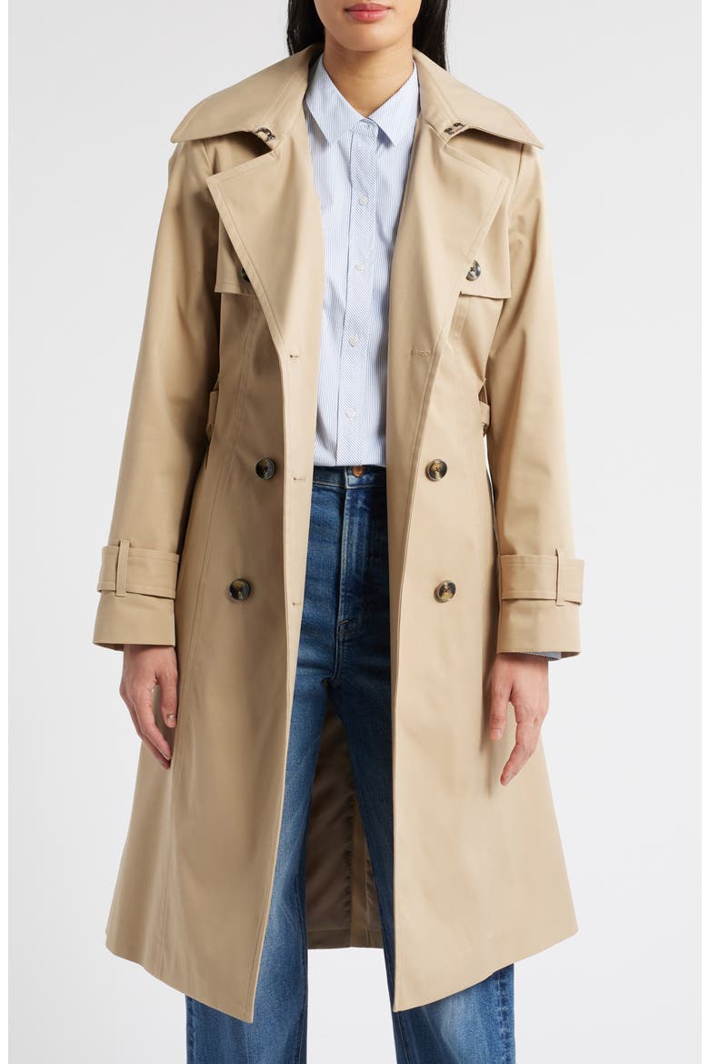 Double Breasted Trench Coat, Alternate, color, DARK KHAKI
