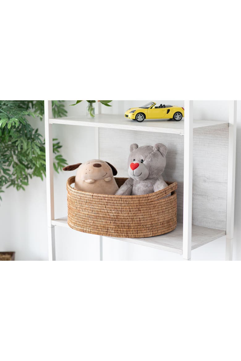 Oval Rattan Basket, Alternate, color, Honey Brown