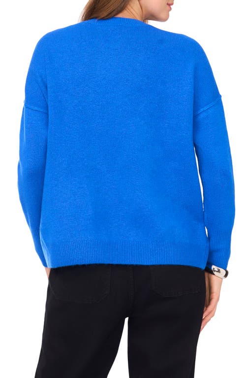 Vince Camuto Exposed Seam Crewneck Sweater In Blue