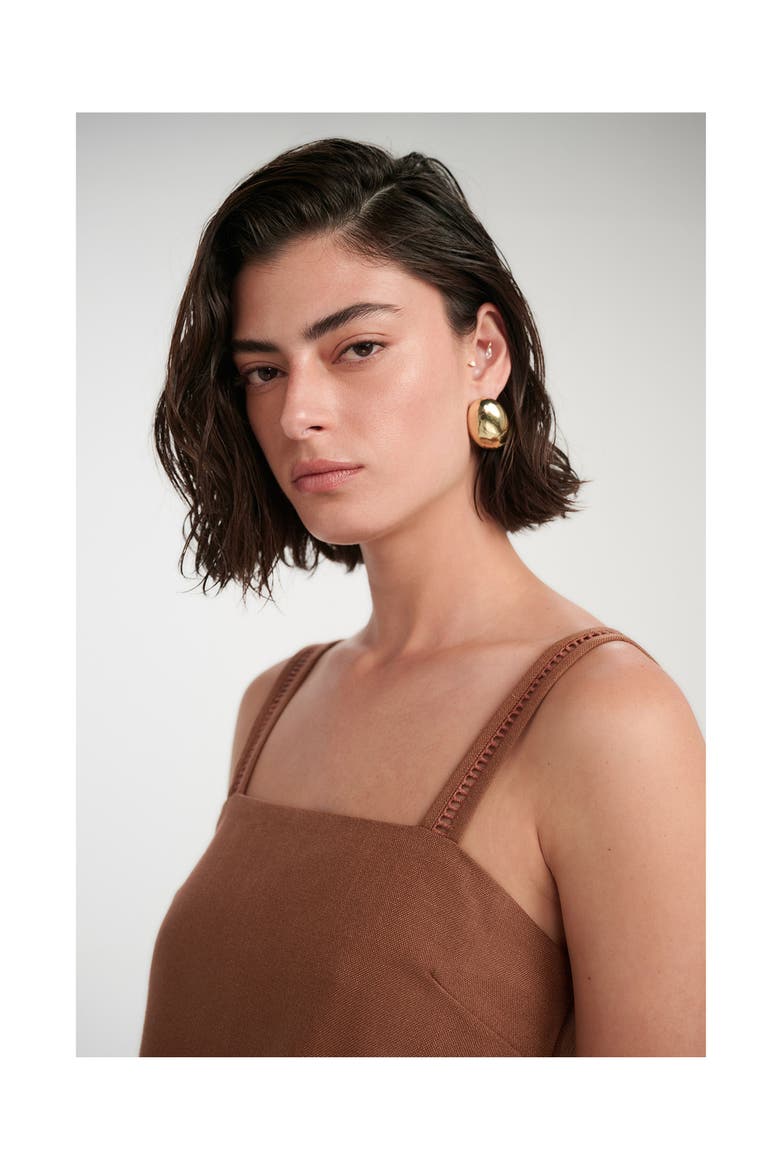 Resort Embroidered Crop Top Cover-Up, Alternate, color, Brown