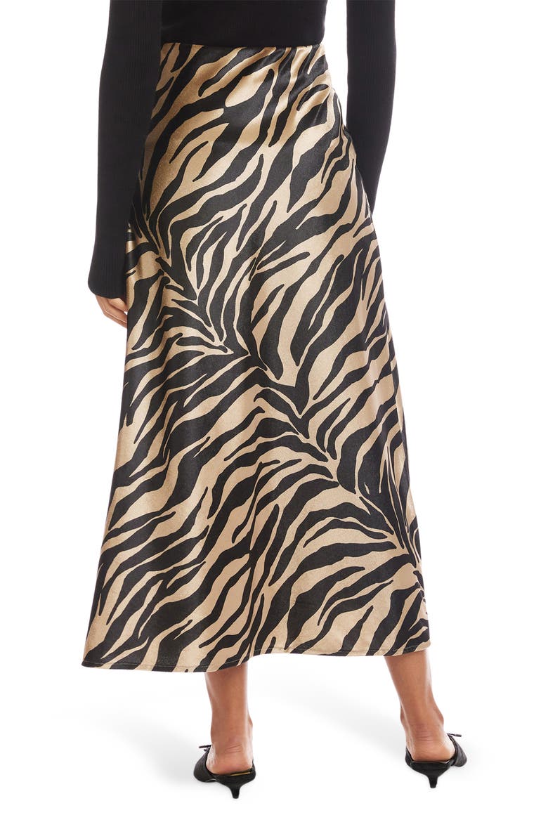 Evy Zebra Print Bias Cut Skirt, Alternate, color, ZEBRA