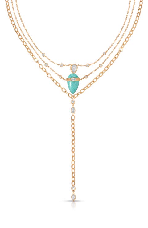 Reconstituted Turquoise Solstice Layered Necklace