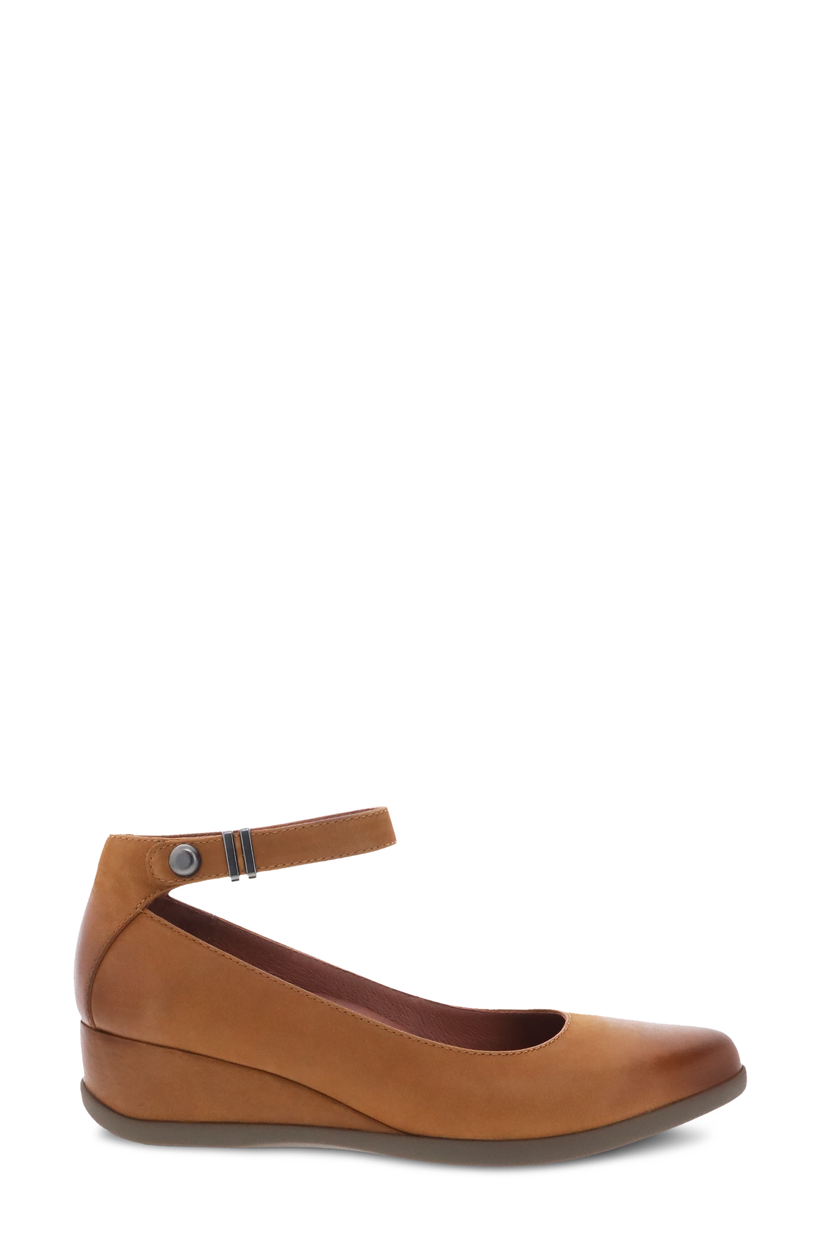 Shaylee Waterproof Ankle Strap Pump, Alternate, color, LUGGAGE WATERPROOF LEATHER