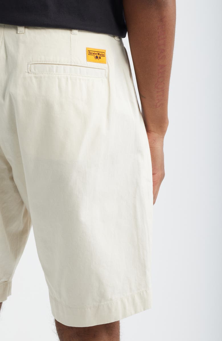 Service Works Part Timer Organic Cotton Twill Shorts, Alternate, color, Off-White