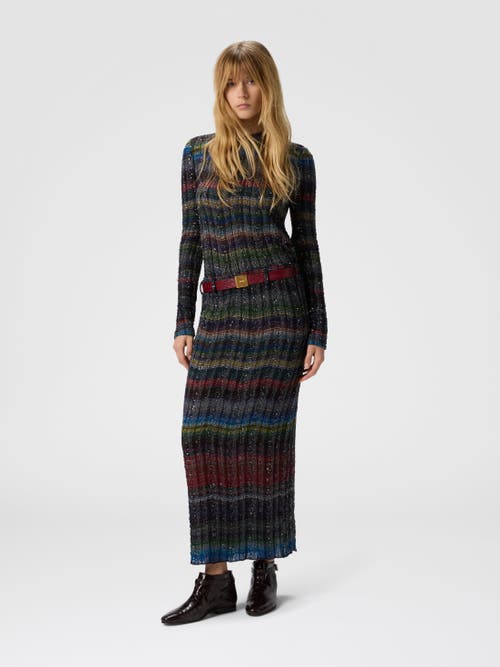 Missoni Long Pencil Skirt With Wave Pattern In Multi