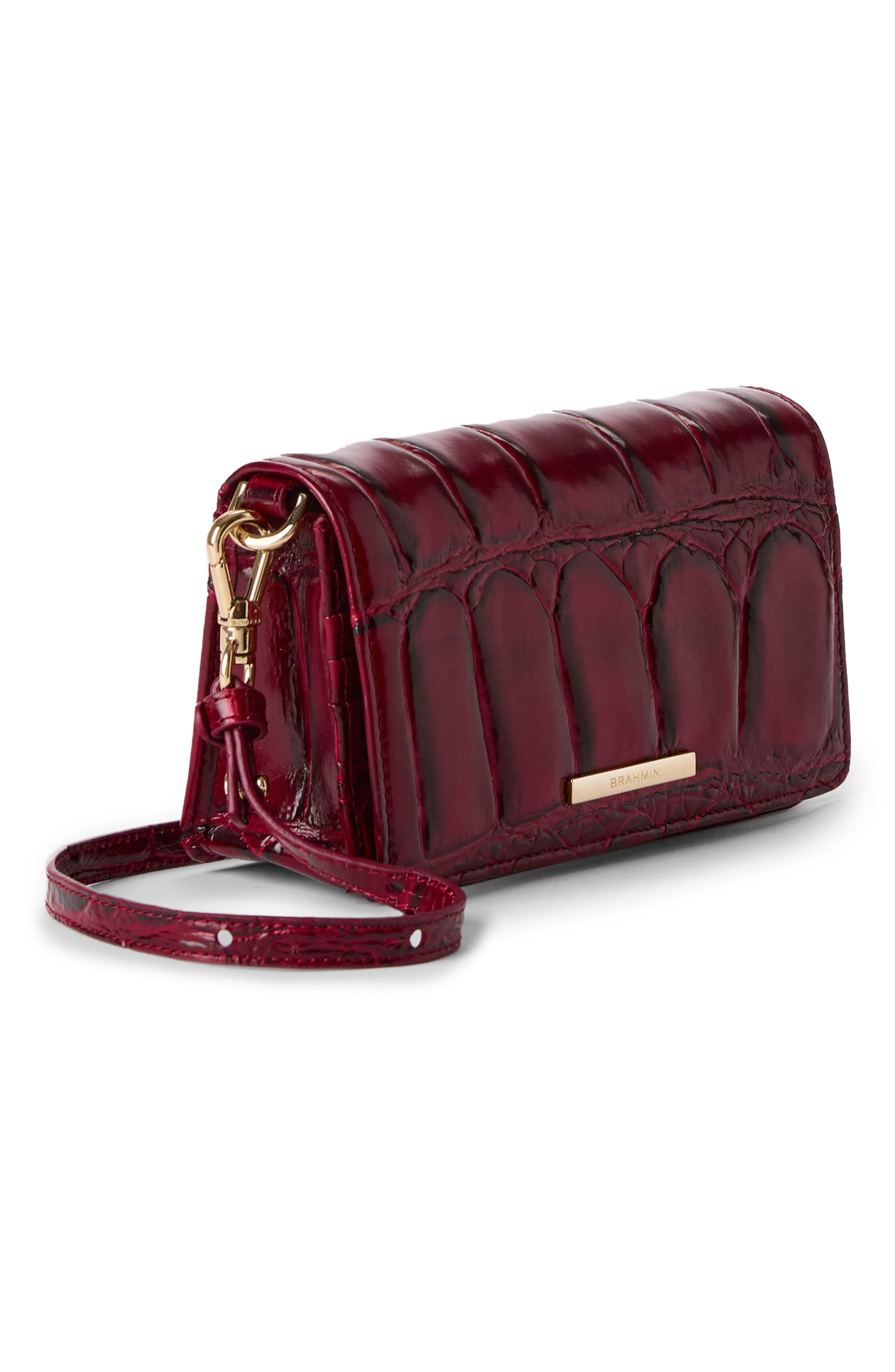 Brahmin Minuette Croc Embossed Leather Crossbody Bag, Alternate, color, 