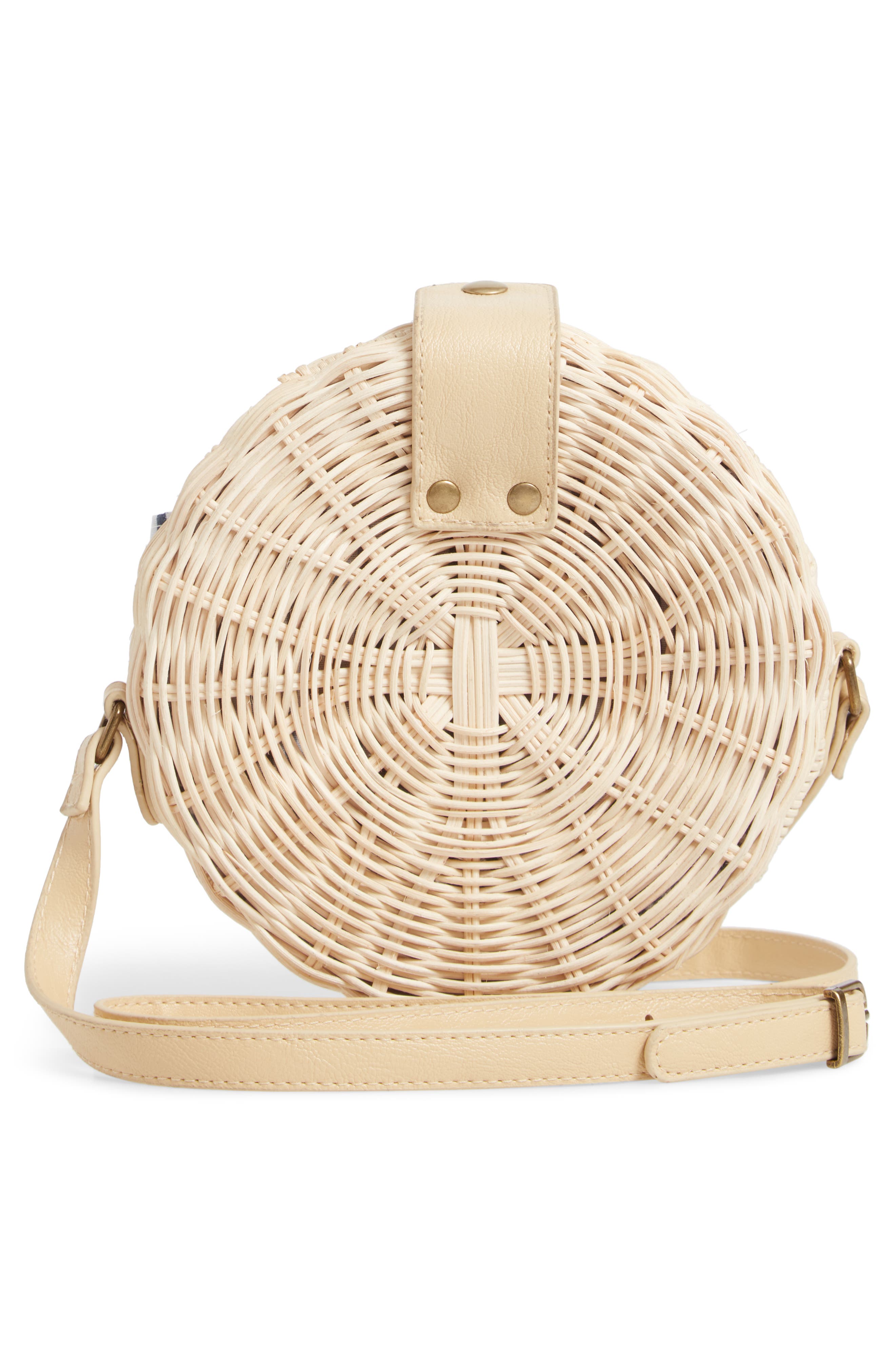 Mali + Lili Hazel Woven Rattan Circle Bag, Alternate, color, 