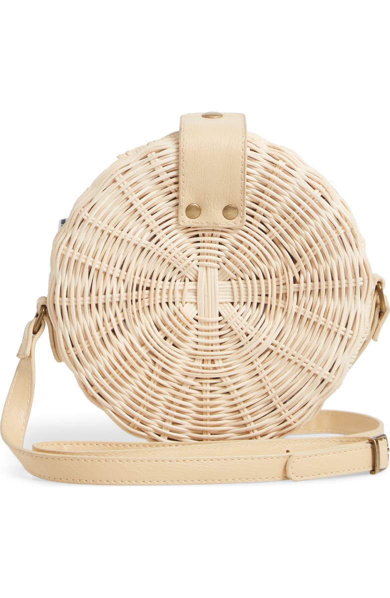 Mali + Lili Hazel Woven Rattan Circle Bag, Alternate, color,