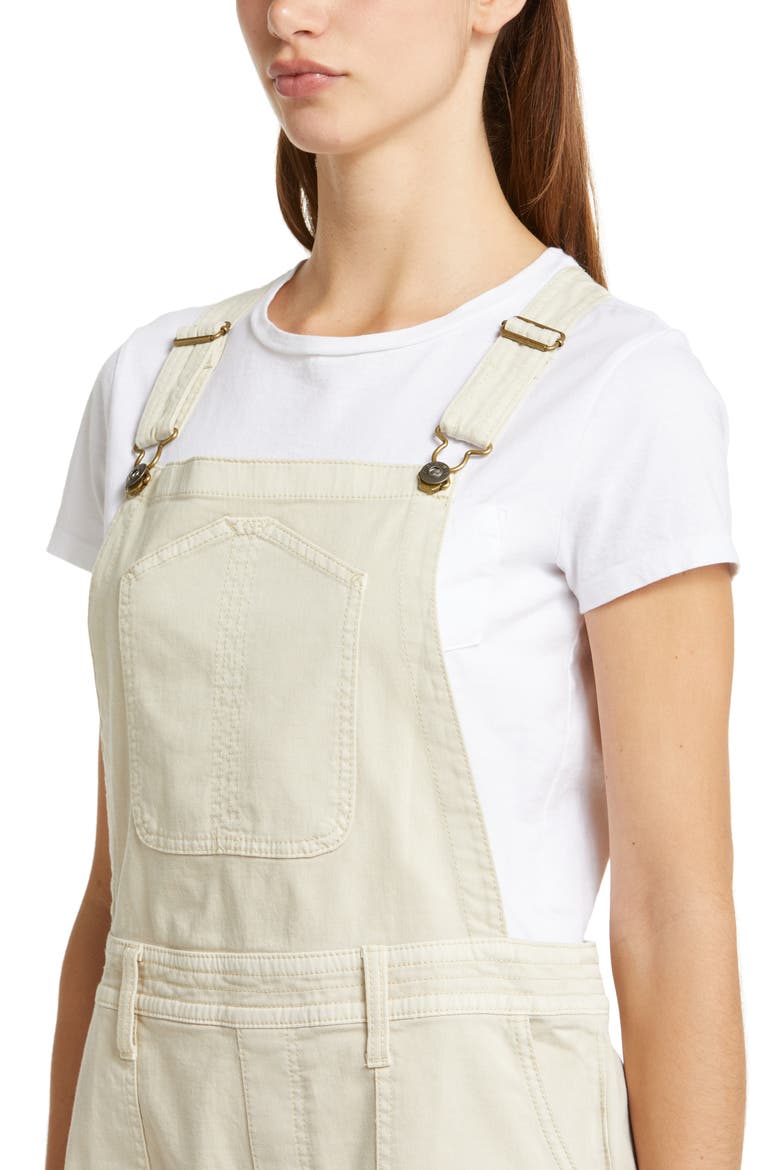 Sancho Stretch Organic Cotton Shortalls, Alternate, color, CHALK