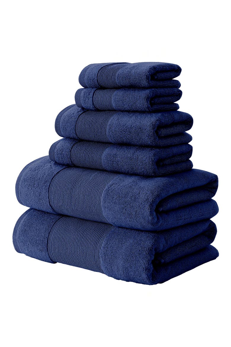 Air Cloud 6-Piece Towel Set, Alternate, color, NAVY