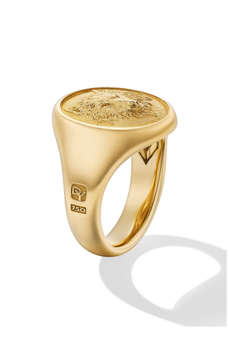 Men's Petrvs® Wolf Signet Ring, Alternate, color, 18K YELLOW GOLD