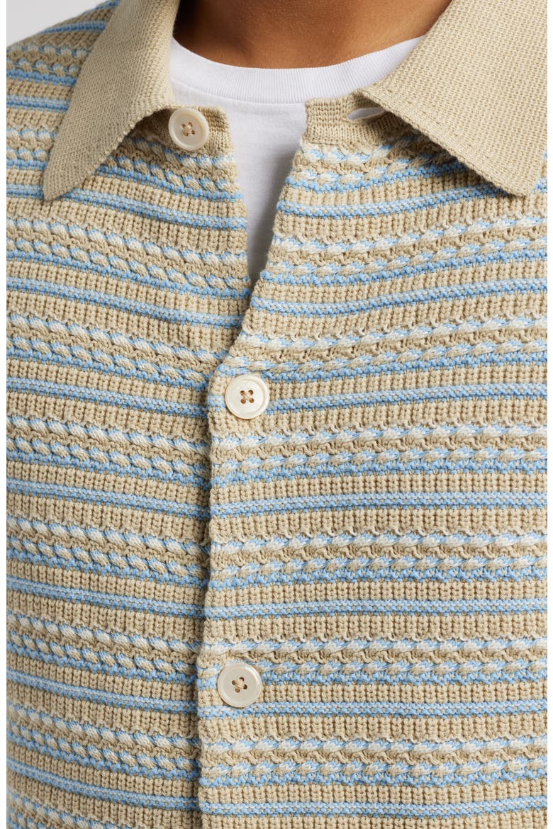 Jackie 6636 Stripe Organic Cotton Cardigan, Alternate, color, WHITE PEPPER