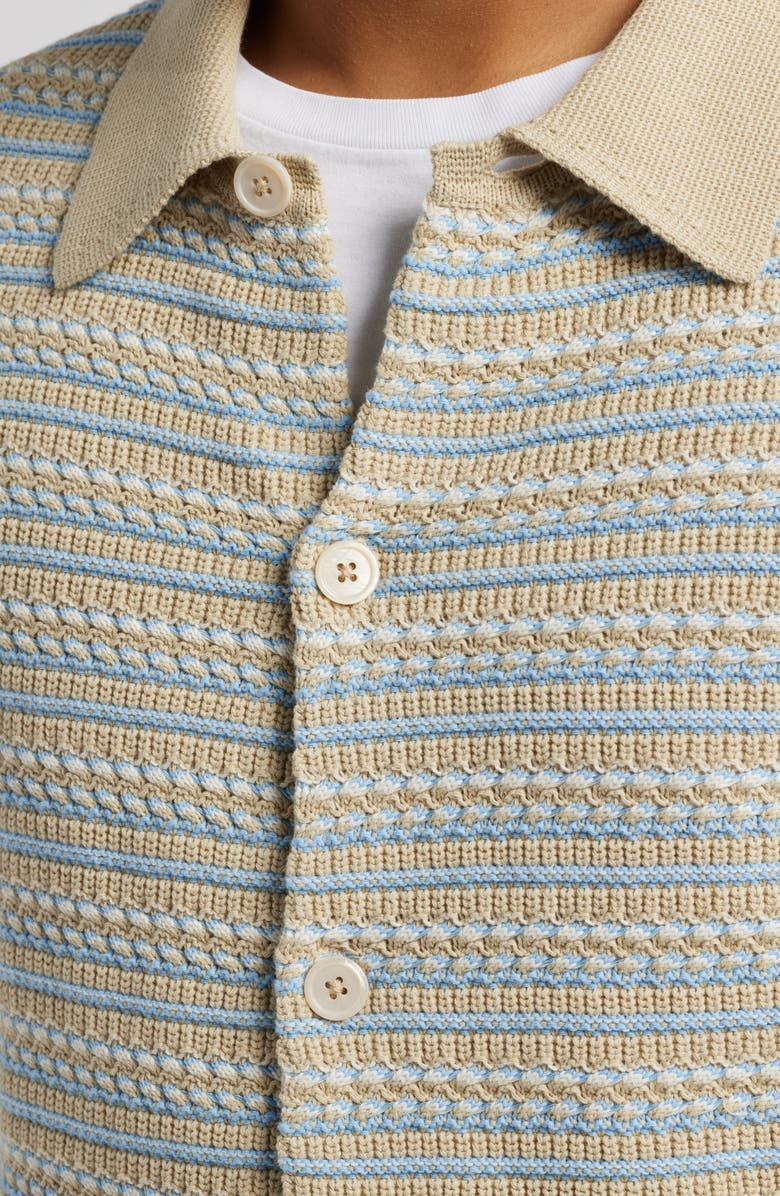 NN07 Jackie 6636 Stripe Organic Cotton Cardigan, Alternate, color, White Pepper