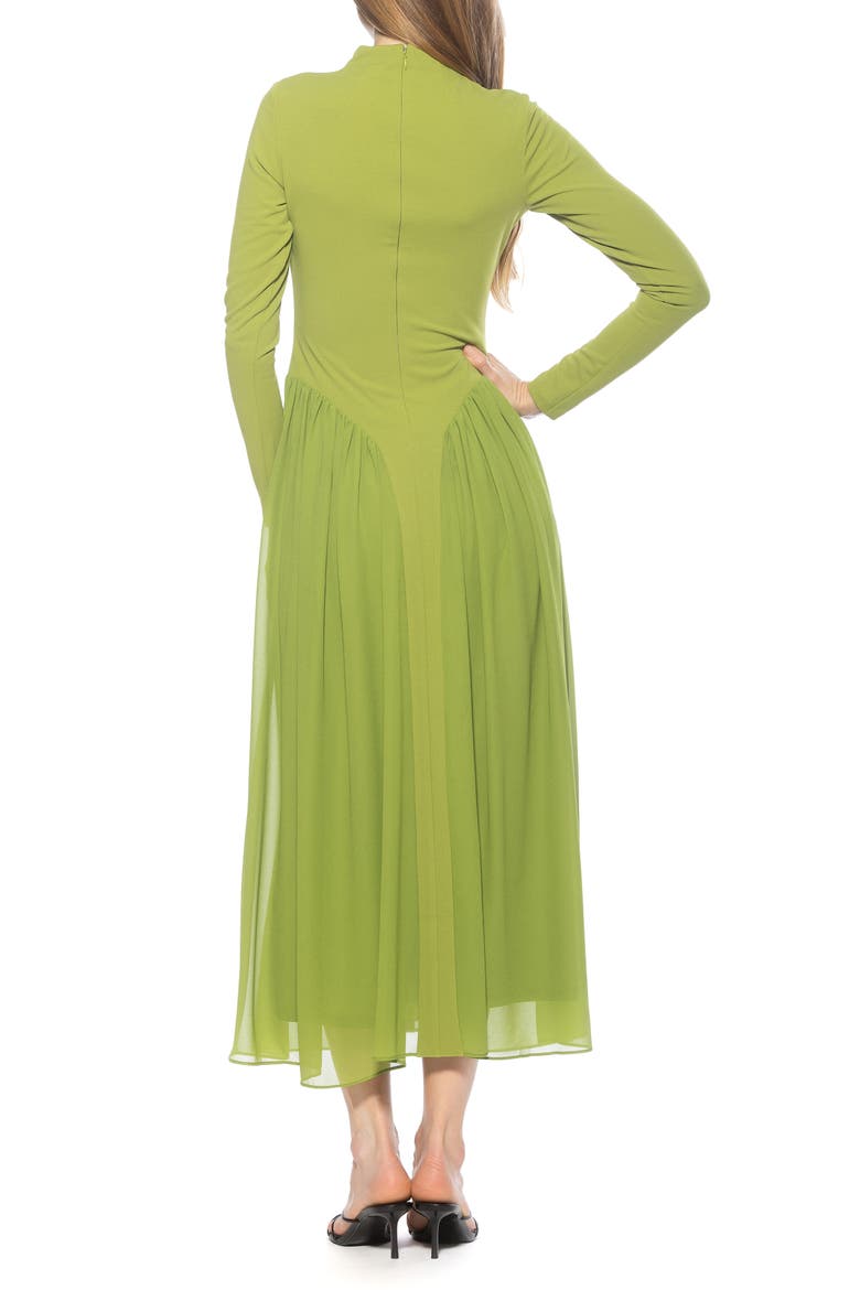 ODETTE MOCKNECK MIDI DRESS, Alternate, color, SAGE