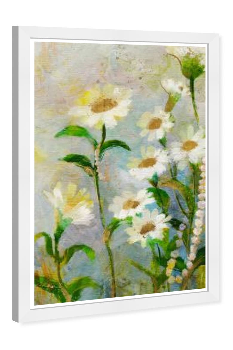 'Daisies' Framed Wall Art, Alternate, color, GREEN