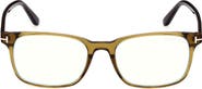 TOM FORD 53mm Rectangular Blue Light Blocking Glasses