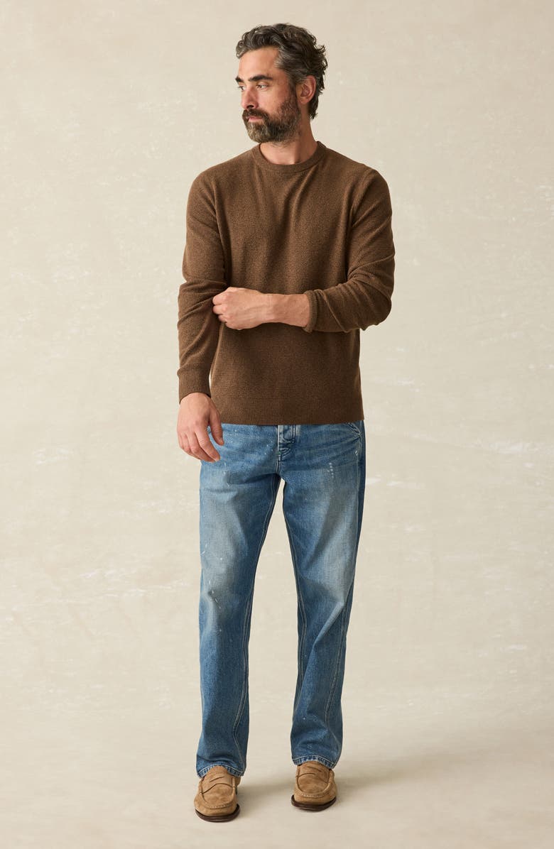 Faherty Jackson Organic Cotton Blend Sweater, Alternate, color, Trail Brown Heather