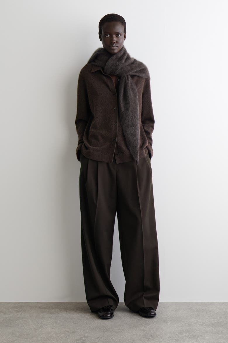 Cashmere Shirt, Alternate, color, DARK BROWN