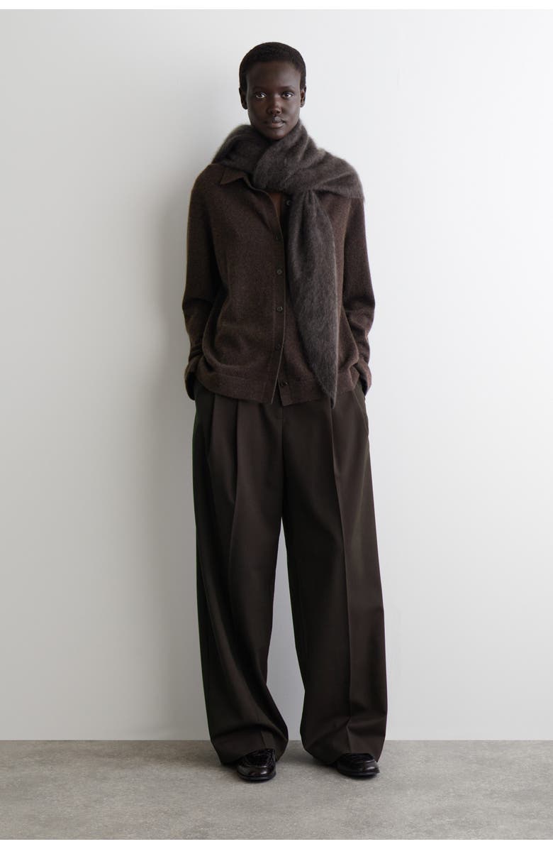 COS Cashmere Shirt, Alternate, color, Dark Brown