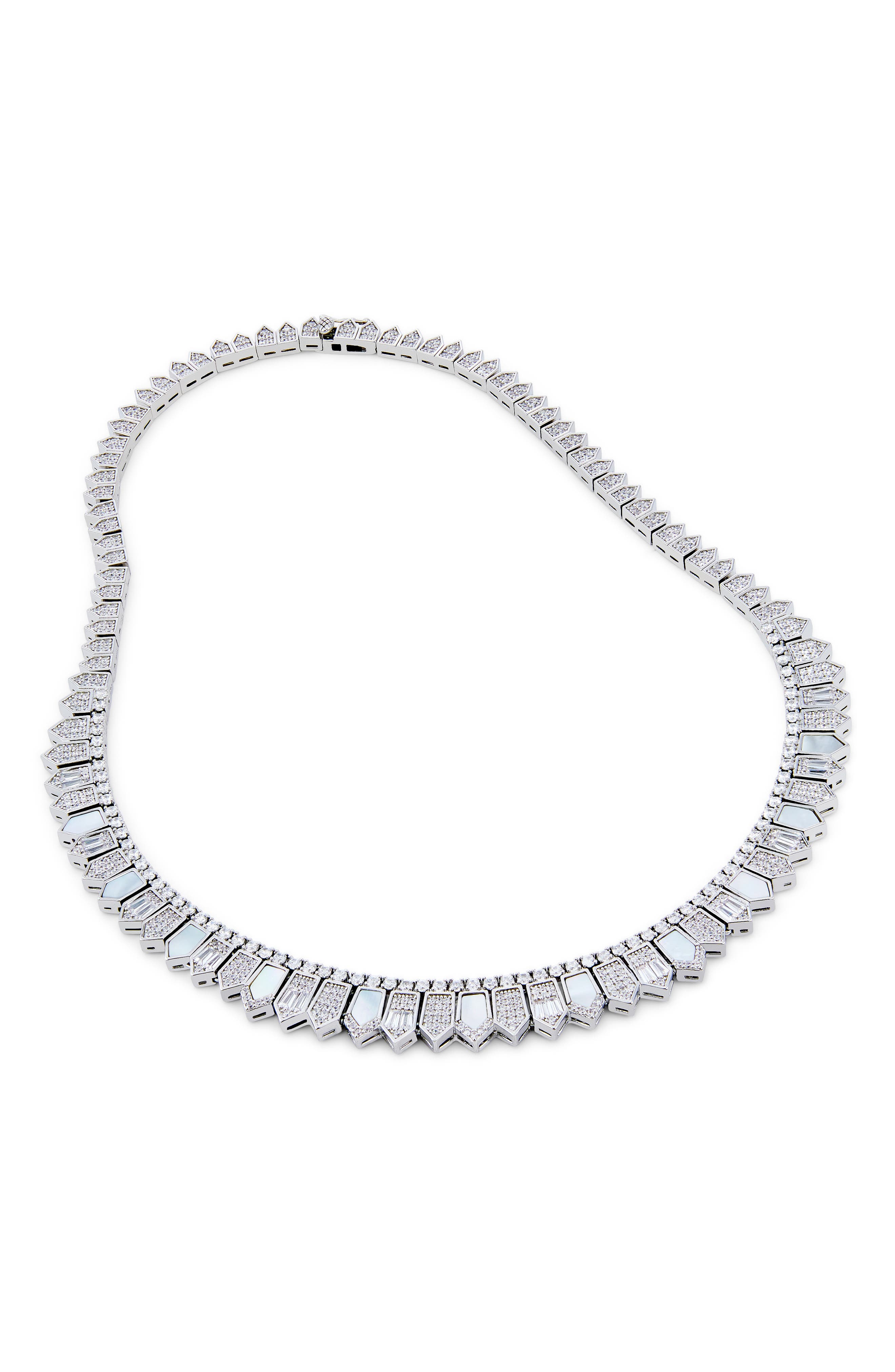 Mother of Pearl & Cubic Zirconia Collar Necklace