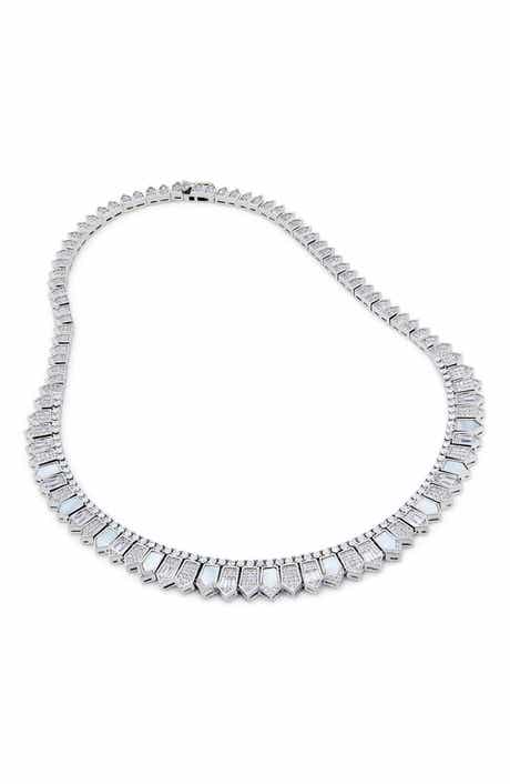 Mother of Pearl & Cubic Zirconia Collar Necklace